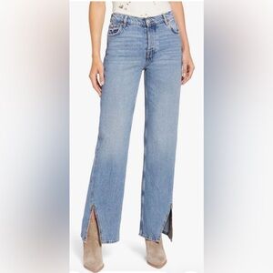 Free People Women’s We The Free High Waist Wide Leg Slit Hem Jeans Size 29